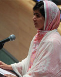 An inspiration … Malala Yousefzai speaking at the UN this month. Photograph: Nancy Siesel//Demotix/Corbis